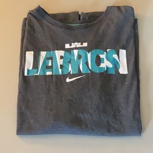 Nike LeBron Men's Graphic T-Shirt - Charcoal with Teal & White